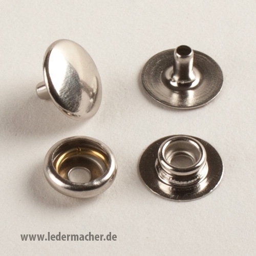 Druckknopf mit Ringfeder - 12,5 mm - silberfarben