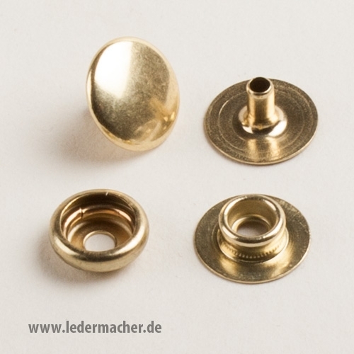 Druckknopf mit Ringfeder - 12,5 mm - messingfarben