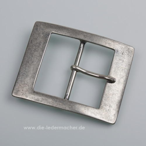 Gürtelschnalle mit Dorn, altsilber, 60 mm