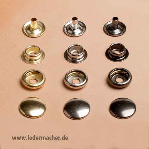 Druckknopf mit Ringfeder - 15 mm - silberfarben