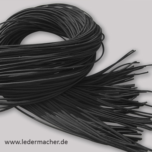 Lederband vierkant schwarz 1 Meter